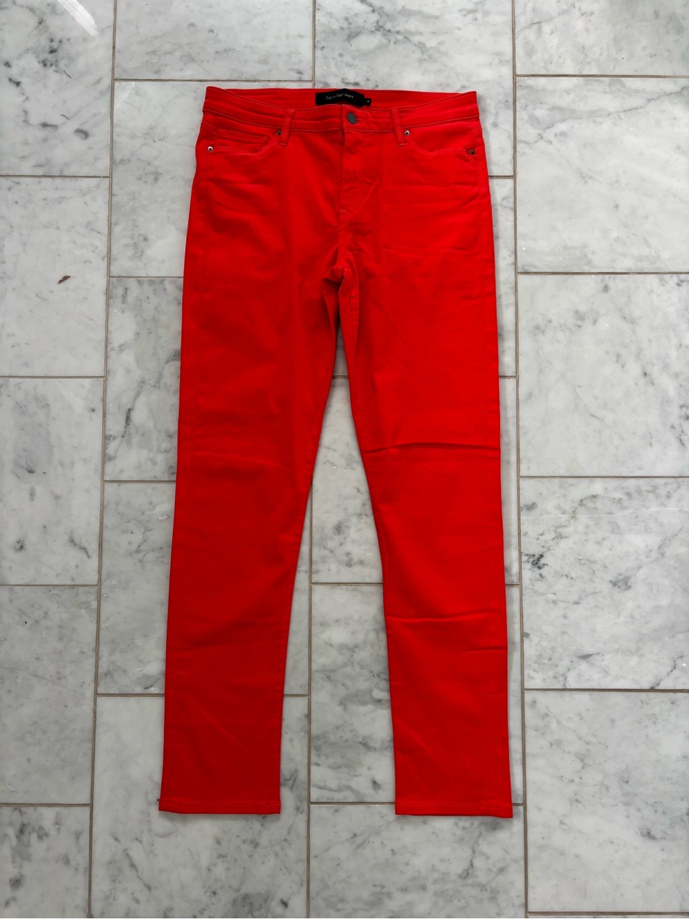 Calvin Klein Red Skinny Jeans | Size 10